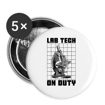 Labortechniker Wissenschaft Lab Tech Geschenkidee - Buttons groß 56 mm (5er Pack) - Weiß - Vorne