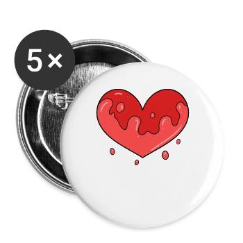 Sang de cœur - Lot de 5 grands badges (56 mm) - blanc - Devant