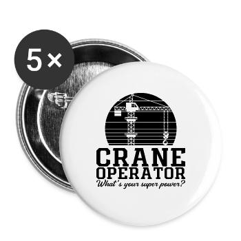 Crane operator Crane driver Construction worker Gift idea - Buttons large 2.2''/56 mm (5-pack) - white - Front