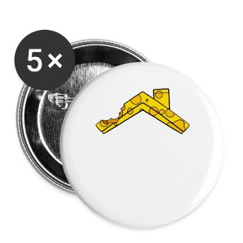 Cheese Roof - Buttons large 2.2''/56 mm (5-pack) - white - Front