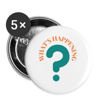 What's Happening Illustration - Buttons groß 56 mm (5er Pack) - Weiß - Vorne
