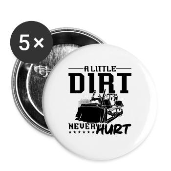 Excavator Caterpillar Construction Worker Bulldozer Gift Idea - Buttons large 2.2''/56 mm (5-pack) - white - Front