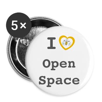 I love Open Space - Buttons groß 56 mm (5er Pack) - Weiß - Vorne