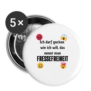 das nennt man Fressefreiheit - Buttons groß 56 mm (5er Pack) - Weiß - Vorne