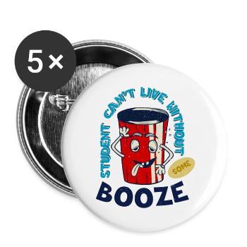 Betrunkener Becher coole shirts at / ch - Buttons groß 56 mm (5er Pack) - Weiß - Vorne