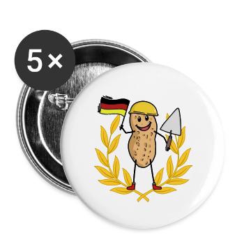 Lorbeerkranz Handwerk Gewerbe Bauherr Maurer - Buttons groß 56 mm (5er Pack) - Weiß - Vorne