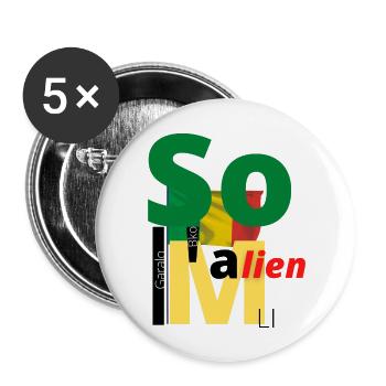 So malien=so malian - Lot de 5 grands badges (56 mm) - blanc - Devant