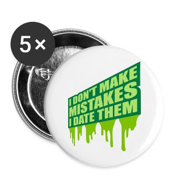 Date Mistakes Zitat Logo - Buttons groß 56 mm (5er Pack) - Weiß - Vorne