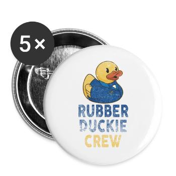Rubber Duck Rubber Duckie Crew - Buttons groß 56 mm (5er Pack) - Weiß - Vorne