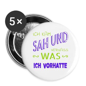 geschenkidee humor spaß cool lustiger spruch - Buttons groß 56 mm (5er Pack) - Weiß - Vorne