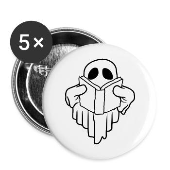 Comic Spirit Book Read Book - Buttons large 2.2''/56 mm (5-pack) - white - Front