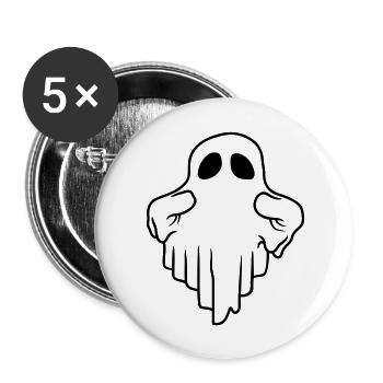 Comic funny floating ghost - Buttons large 2.2''/56 mm (5-pack) - white - Front