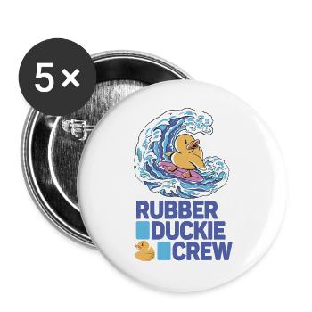 Rubber Duck Rubber Duckie Crew - Buttons groß 56 mm (5er Pack) - Weiß - Vorne