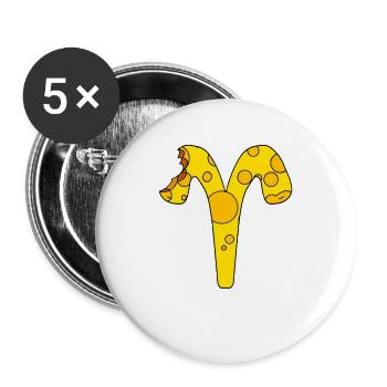Zodiac sign Aries - Buttons large 2.2''/56 mm (5-pack) - white - Front