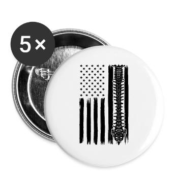 Chiropraticien Cadeau de massage chiropratique - Lot de 5 grands badges (56 mm) - blanc - Devant