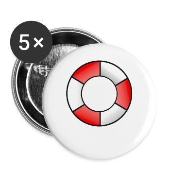 Lifebuoy Red White - Buttons large 2.2''/56 mm (5-pack) - white - Front