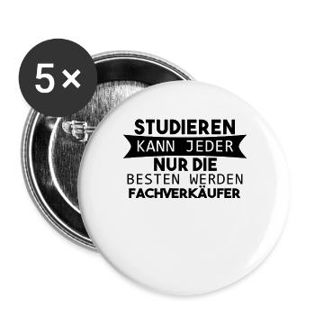 Fachverkäufer Geschenk - Buttons groß 56 mm (5er Pack) - Weiß - Vorne