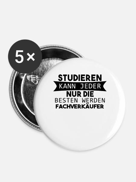 Fachverkäufer Geschenk - Buttons groß 56 mm (5er Pack) - Weiß