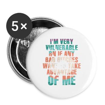 I'm Very Vulnerable RN - Buttons large 2.2''/56 mm (5-pack) - white - Front