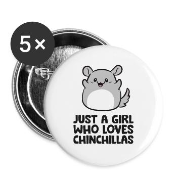Sweet Chinchilla Just a Girl, les Chinchillas - Lot de 5 grands badges (56 mm) - blanc - Devant