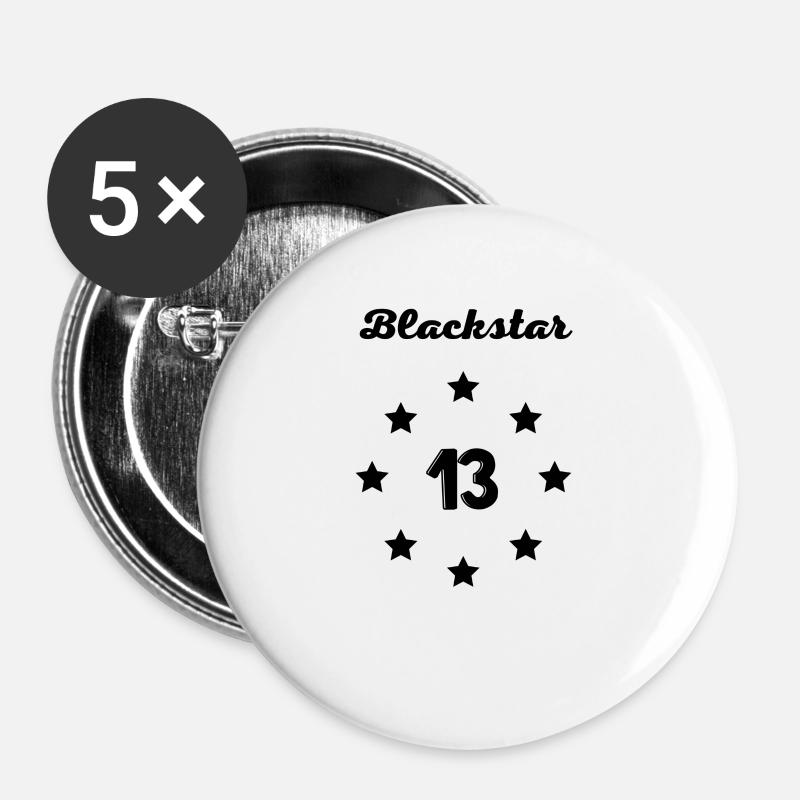 Blackstar Sterne - Buttons groß 56 mm (5er Pack) - Weiß
