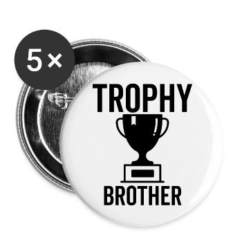 Trophée Frère - Lot de 5 grands badges (56 mm) - blanc - Devant