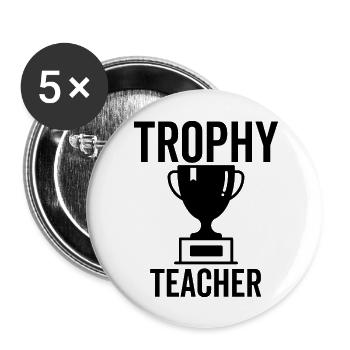 Trophy Teacher - Buttons large 2.2''/56 mm (5-pack) - white - Front