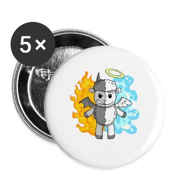 Sheep - Angels and Devils - Buttons large 2.2''/56 mm (5-pack) - white - Front