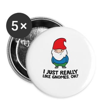 J’aime vraiment Gnome, d’accord? Jollier - Lot de 5 grands badges (56 mm) - blanc - Devant
