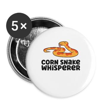 Corn Snake Whisperer Red Snake Corn Snake - Buttons groß 56 mm (5er Pack) - Weiß - Vorne