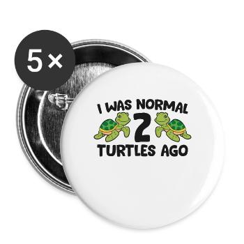 Turtle Owner Pet Turtle I Was Normal 2 Turtles Ago - Buttons large 2.2''/56 mm (5-pack) - white - Front