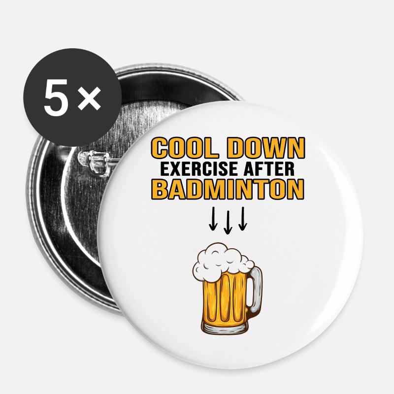 badminton badminton coach badminton badminton - Buttons large 2.2''/56 mm (5-pack) - white