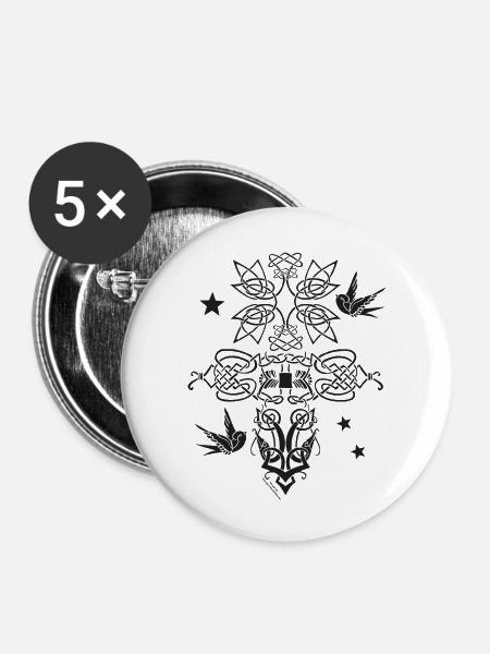 Triable Frauen - Buttons groß 56 mm (5er Pack) - Weiß