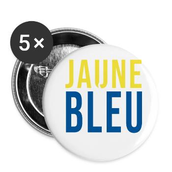 jaune et bleu fier rugby ukraine basket - Lot de 5 grands badges (56 mm) - blanc - Devant