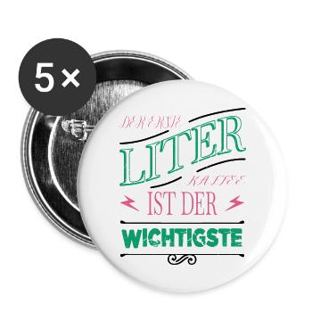 fatigué drôle tasse de café geek mug cadeau - Lot de 5 grands badges (56 mm) - blanc - Devant