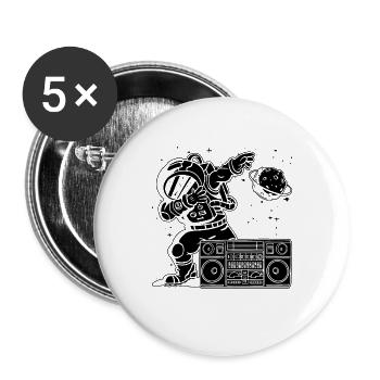 Astronomy Music Lover Moon Radio Space Universe - Buttons groß 56 mm (5er Pack) - Weiß - Vorne