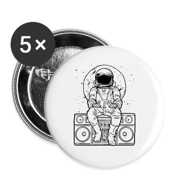 Astronomy Stars Universe Radio Space Music Lover - Buttons groß 56 mm (5er Pack) - Weiß - Vorne