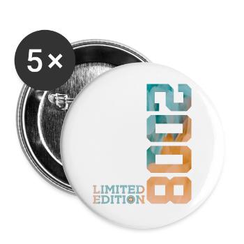 18E ANNIVERSAIRE ÉDITION LIMITÉE 2008 - Lot de 5 grands badges (56 mm) - blanc - Devant