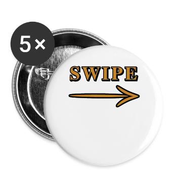 Conception de la direction de la flèche de balayage - Lot de 5 grands badges (56 mm) - blanc - Devant
