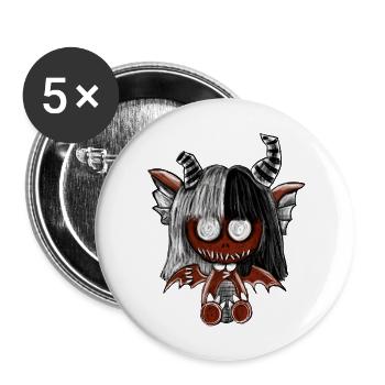 devil - Buttons groß 56 mm (5er Pack) - Weiß - Vorne