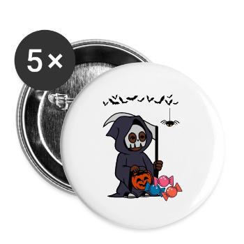 MASO - SKELETT HALLOOWEEN MARBOSSTA - Buttons groß 56 mm (5er Pack) - Weiß - Vorne