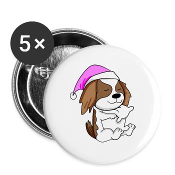 Dog dog breed Cavalier King Charles Spaniel - Buttons large 2.2''/56 mm (5-pack) - white - Front