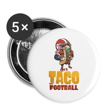Taco Bout Football Match Day - Buttons large 2.2''/56 mm (5-pack) - white - Front
