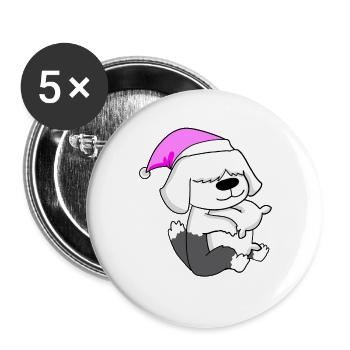 Chien Race de chien Shetland Sheepdog - Lot de 5 grands badges (56 mm) - blanc - Devant