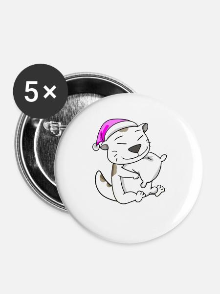 Katze Katzenrasse Devon Rex - Buttons groß 56 mm (5er Pack) - Weiß
