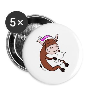 Ox with pillow and sleeping cap - Buttons large 2.2''/56 mm (5-pack) - white - Front