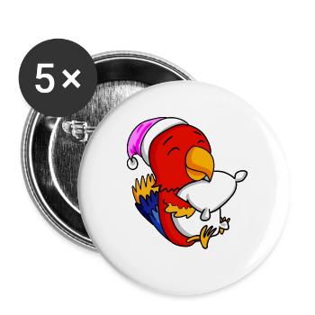 Parrot with pillow and sleeping cap - Buttons large 2.2''/56 mm (5-pack) - white - Front
