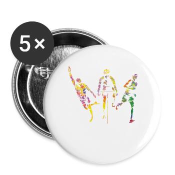 Watercolors Women Triathlon - Buttons large 2.2''/56 mm (5-pack) - white - Front