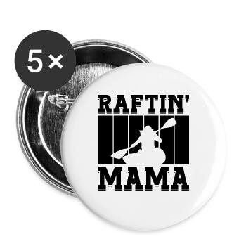 Raftin Mama Rafting Kayak Paddling Canoe Paddle - Buttons groß 56 mm (5er Pack) - Weiß - Vorne
