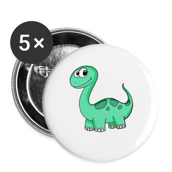 Dinosaur Motif - Buttons large 2.2''/56 mm (5-pack) - white - Front